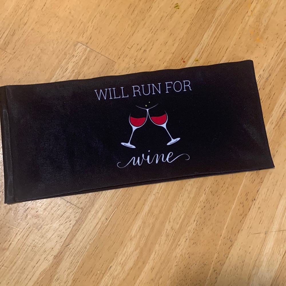 “Will run for wine” head band